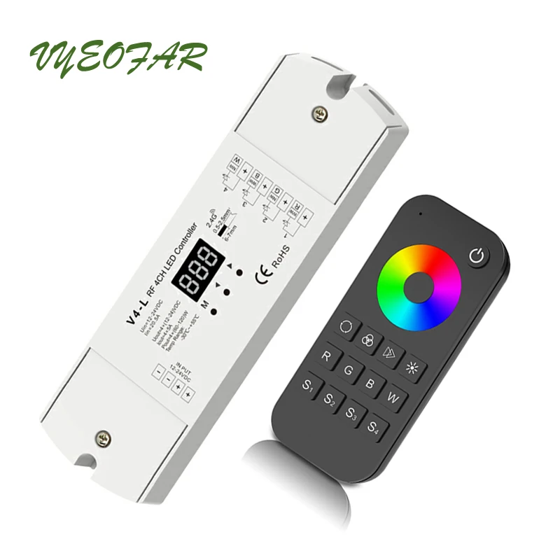 Led RGB/rgbw светодиодные ленты контроллер 2,4 г RF Беспроводной RT4 на дистанционном управлении с V4 4CH* 5A Беспроводной приемник 12 V светодиодные ленты rgb/rgbw контроллер