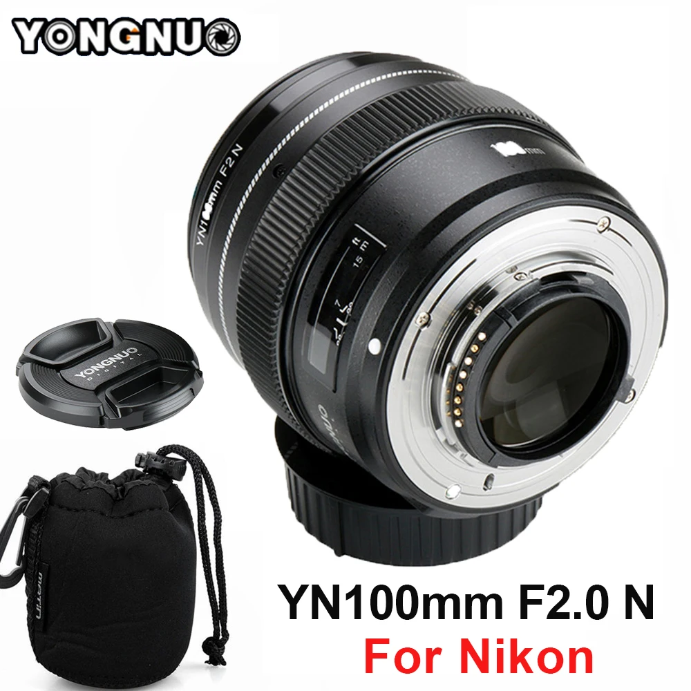 Объектив YONGNUO 100 мм yn100мм F2.0 AF/MF объектив с фиксированным фокусом для Nikon F Mount D3200 D3400