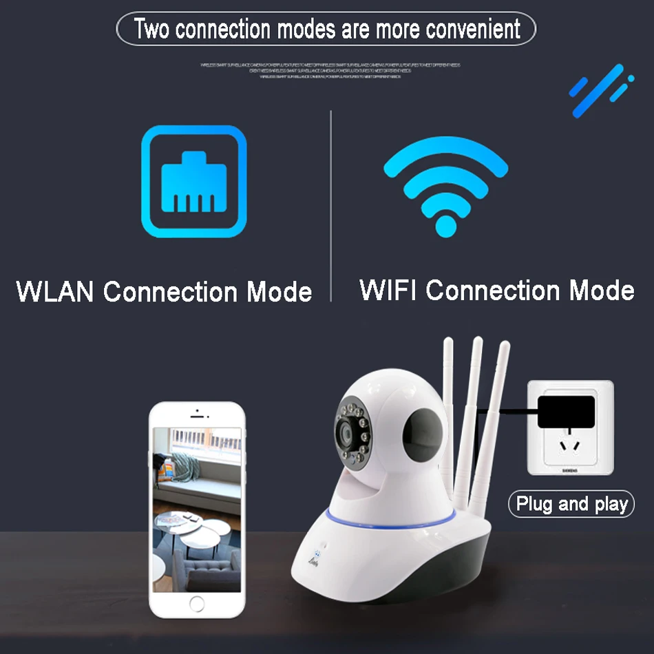 Wifi IP камера 1080P HD панорамированная ночного видения 2.0MP сетевая двухсторонняя