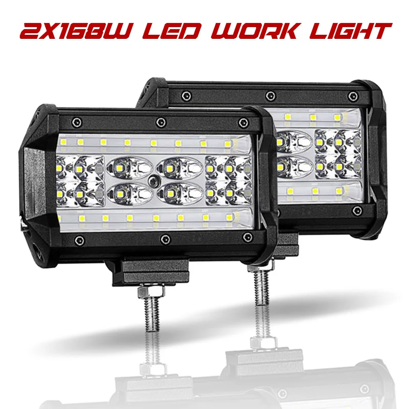 Black light bar 2pcs Рабочий свет 168 Вт свет бар пятно внедорожных светодиодных фар barre Led 4x4 дальнего света 5 дюймов комбинированный луч света для автомобиля противотуманная Светодиодная лампа - Цвет: Black light bar 2pcs