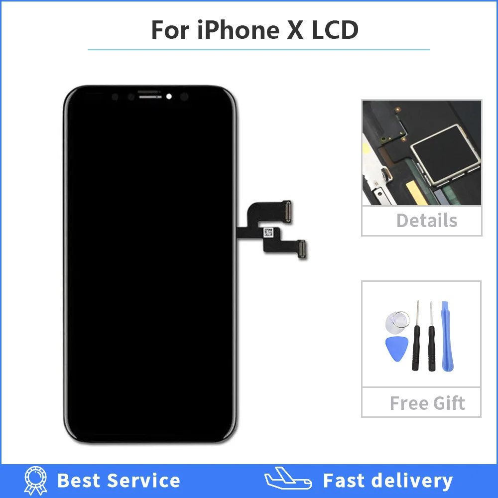 Оригинальный ЖК дисплей AMOLED для iPhone X XR XS Max класса ААА iPhoneX сенсорный экран с