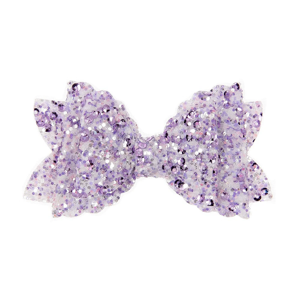 lavender Nishine, 20 шт./лот, эксклюзивные блестящие банты для волос с блестками для маленьких девочек, ободки для волос, заколки для волос, аксессуары для волос - Цвет: lavender