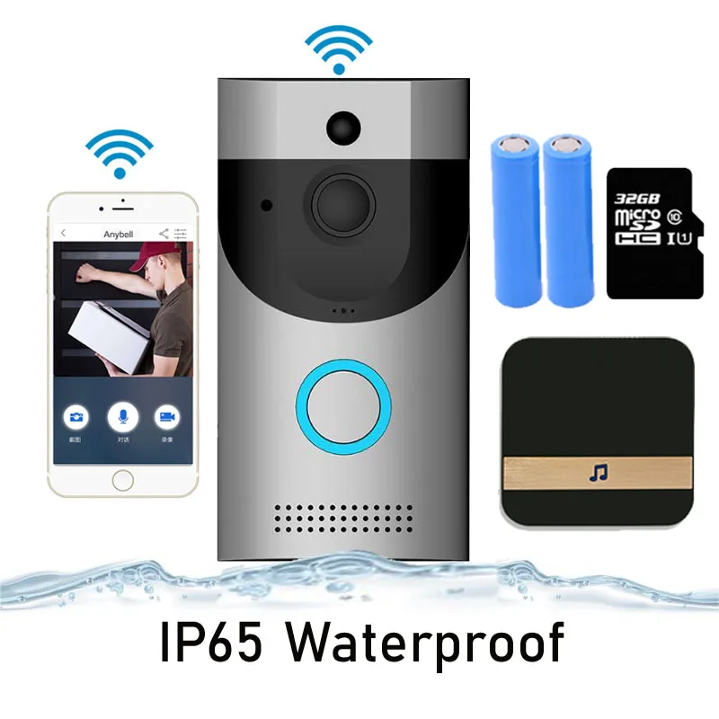 Видеозвонок дверной водонепроницаемый с поддержкой Wi Fi 720P 8 24 В|Дверной звонок| |