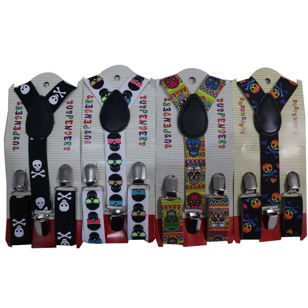 Бесплатная доставка Новинка 2019 года милые черные подтяжки с черепом для