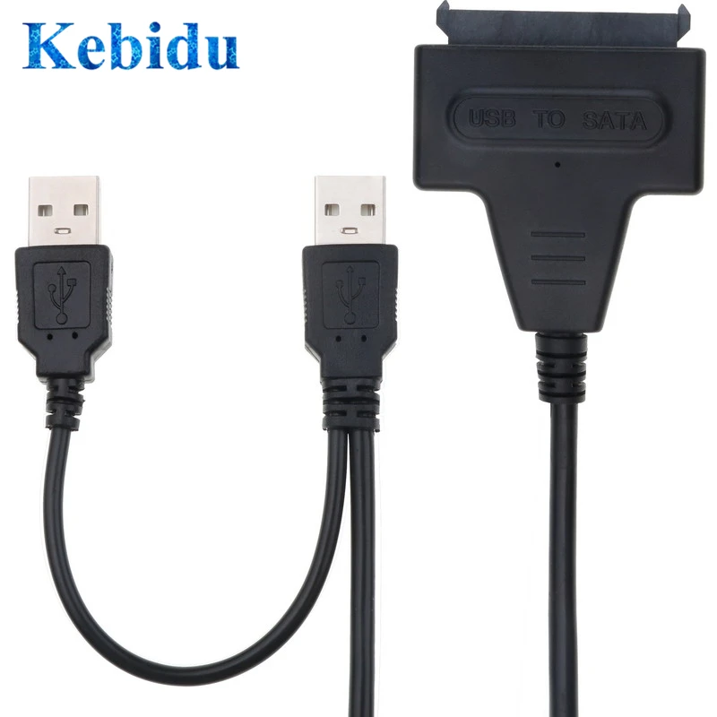 Кабель адаптер Kebidu с двумя USB 2 0 на SATA 22Pin для 5 дюймового жесткого диска внешним
