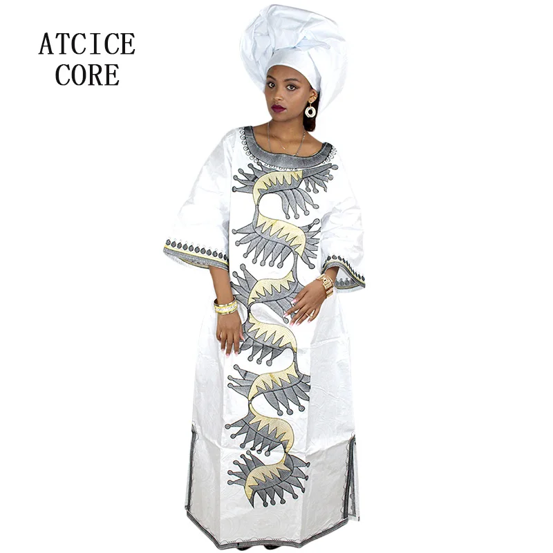 Африканские платья для женщин Базен riche вышивка дизайн длинное платье A248