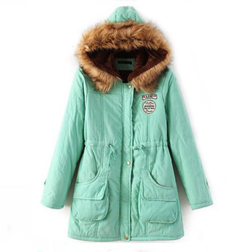 Женские парки куртка осенне зимние теплые куртки с капюшоном и хлопковой