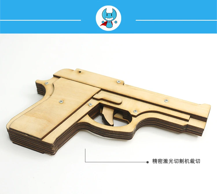 Новое поступление 3D деревянная игрушка DIY пистолет пули резинкой пусковое устройство ручной пистолет съемки Пистолеты ремесла модель детские игрушки для Для детей