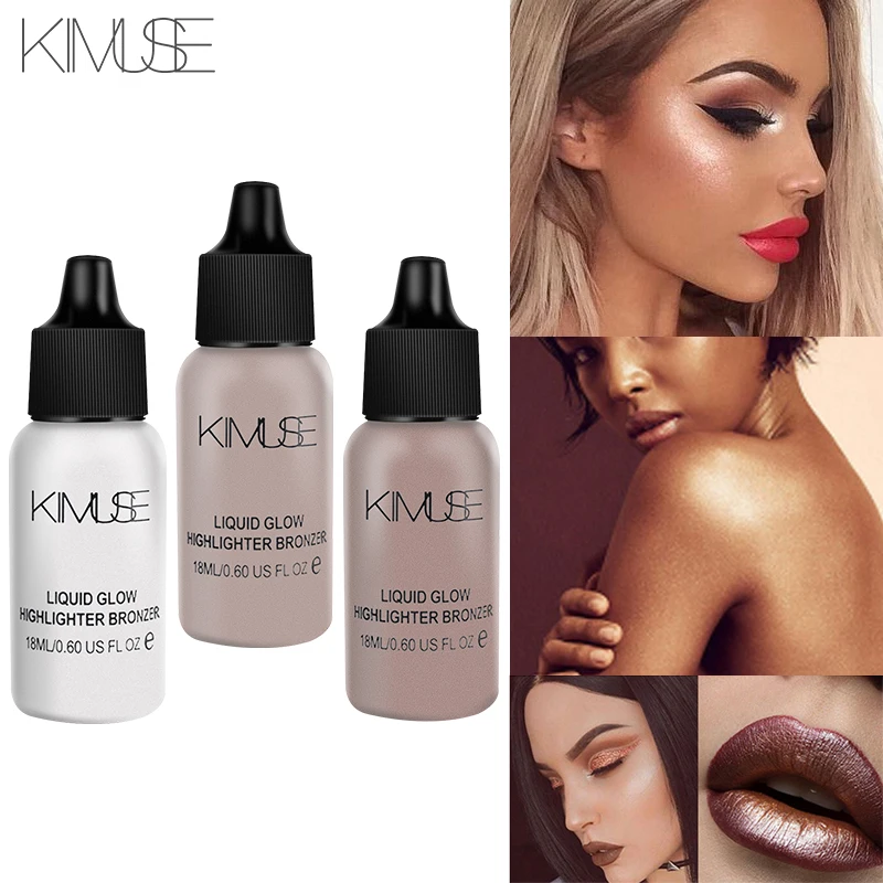 KIMUSE Liquid Glow Highlighter Face Brighten Lips Skin Makeup Glitter Bronzer Base Cosmetics | Красота и здоровье