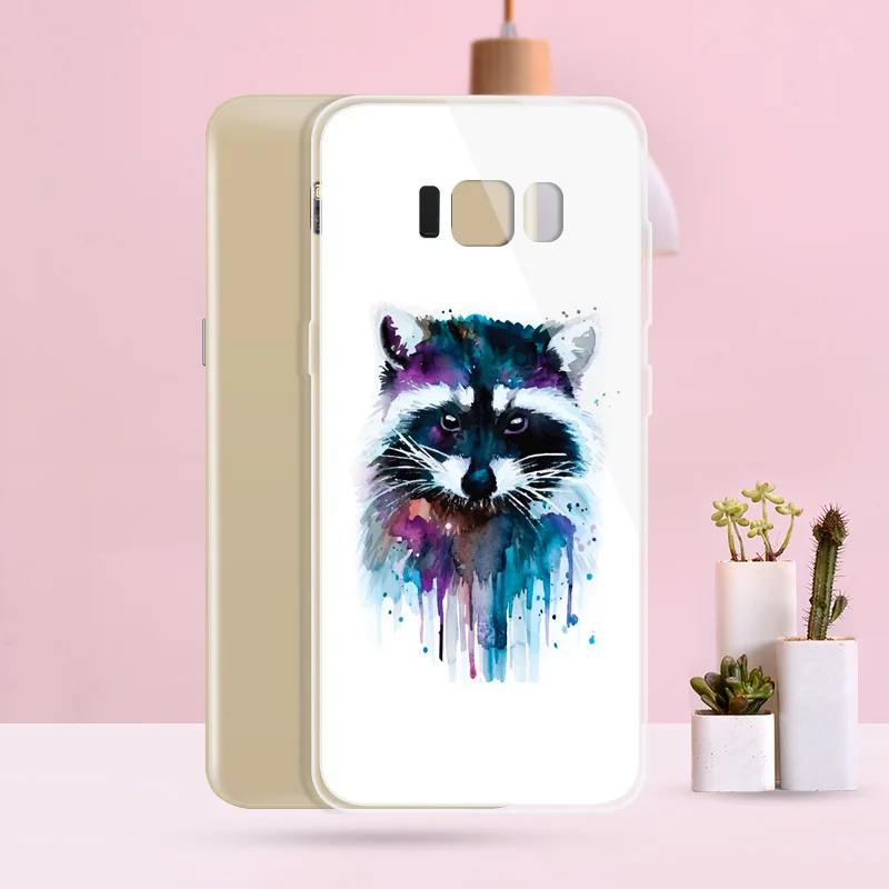 N183 Raccoon Soft TPU Silicone Cover For Samsung Galaxy A3 A5 A6 A7 A8 A9 M10 M20 S10 S10E Lite Plus 2017 2018 Case |