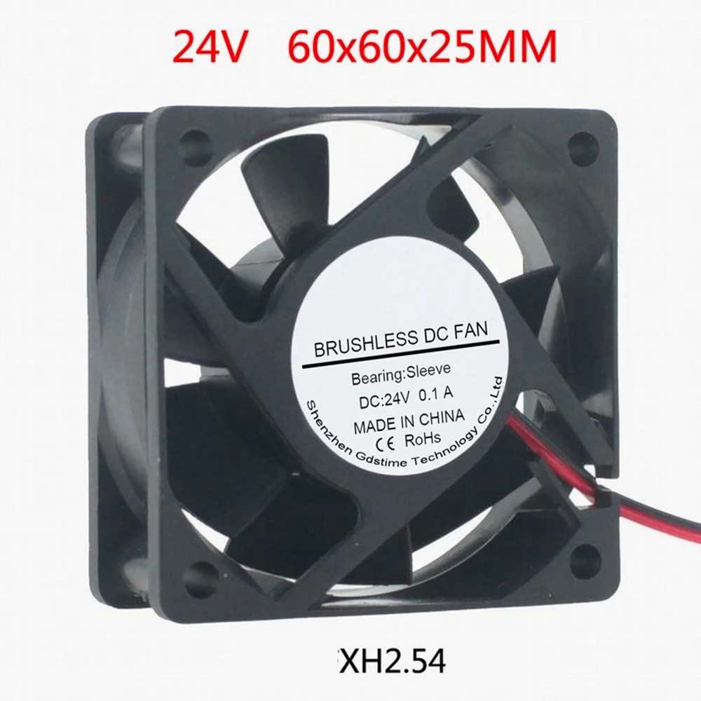Asunflower 6025 DC 24V 0.1A 60x60x25 мм 4500 об/мин вентилятор корпуса ПК 2 Pin бесщеточный Вентилятор