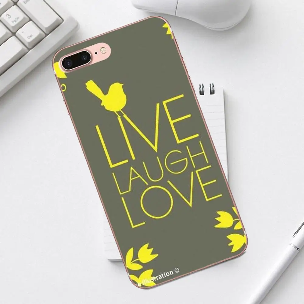 Qdowpz 2018 Live Laugh Love Thin Flexible For Galaxy Alpha Core Prime Note 4 5 8 S3 S4 S5 S6 S7 S8 S9 mini edge Plus | Мобильные