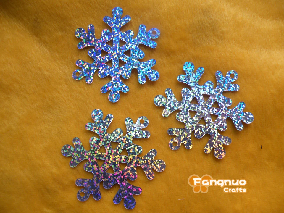 Блестки в виде снежинок из ПВХ 65 мм блестящие лазерные рождественские украшения