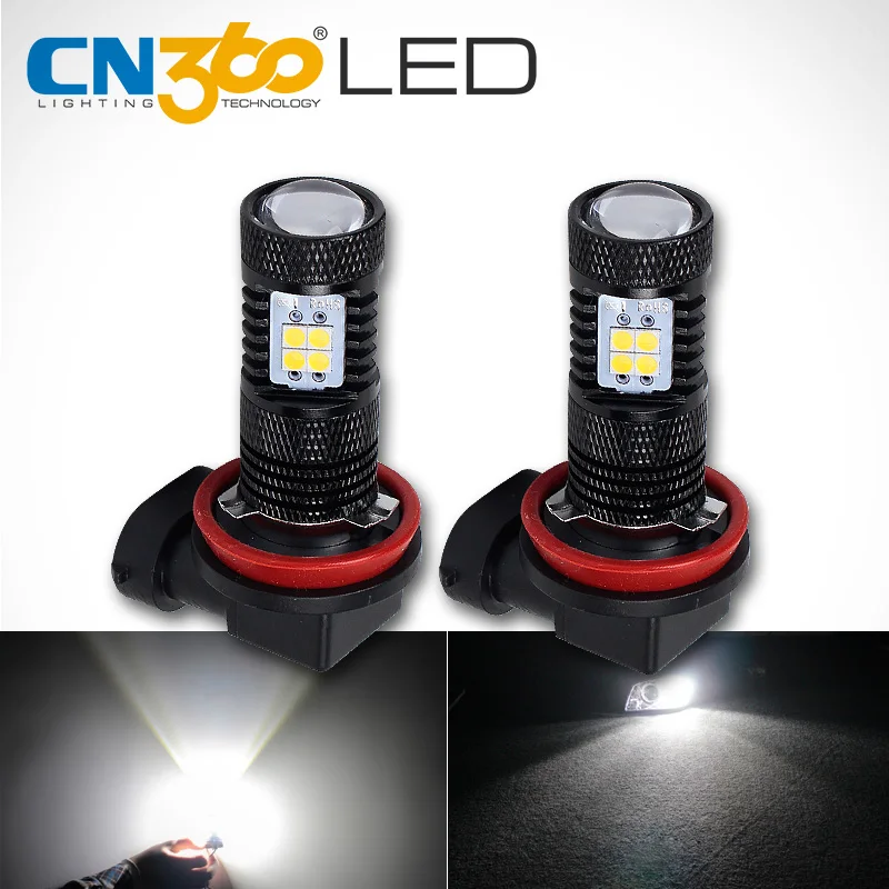 CN360 2 шт. экстремальные яркие противотуманные фары SMD3030 6500K белого цвета H8 H9 H11