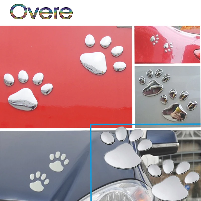 Overe 2 шт. автомобильные наклейки 3D металлический медведь лапа Стайлинг для Renault
