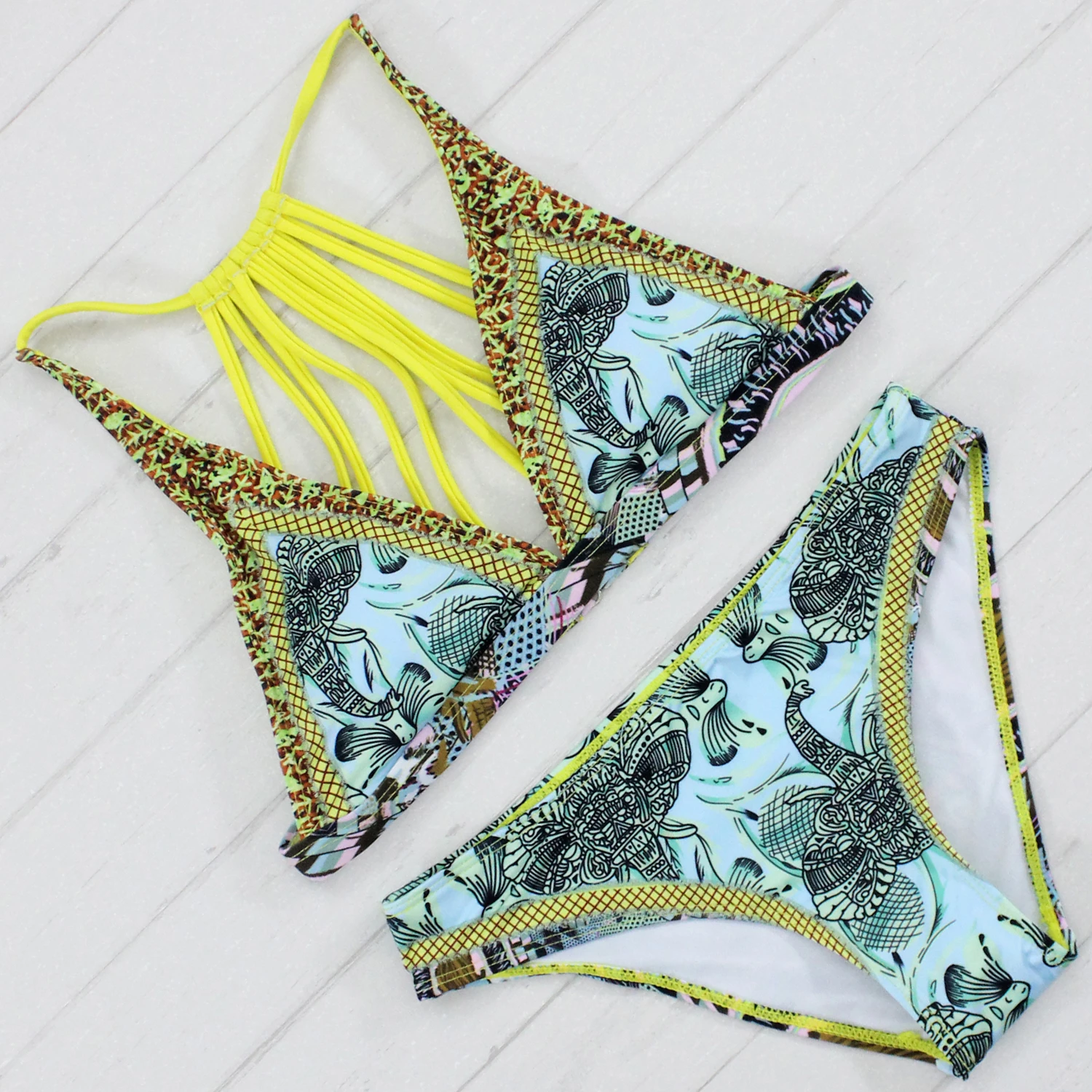 Сексуальное Бандажное бикини 2017 женский купальник пуш ап купальный костюм