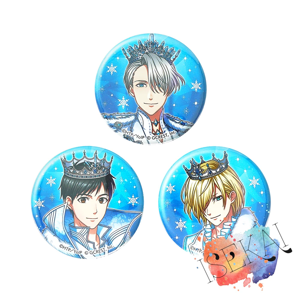 Юрий! На Ice Yume 100 значок аниме Принц Victor Nikiforov Yuuri Katsuki Yuri Plisetsky милый металлический