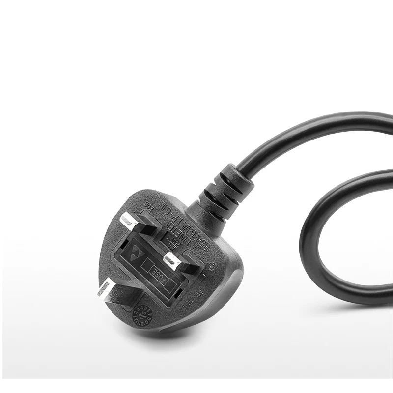 Сертификация BS с предохранителем UK/Plug 2 м/3 м черный 3-зубчатый кабель питания