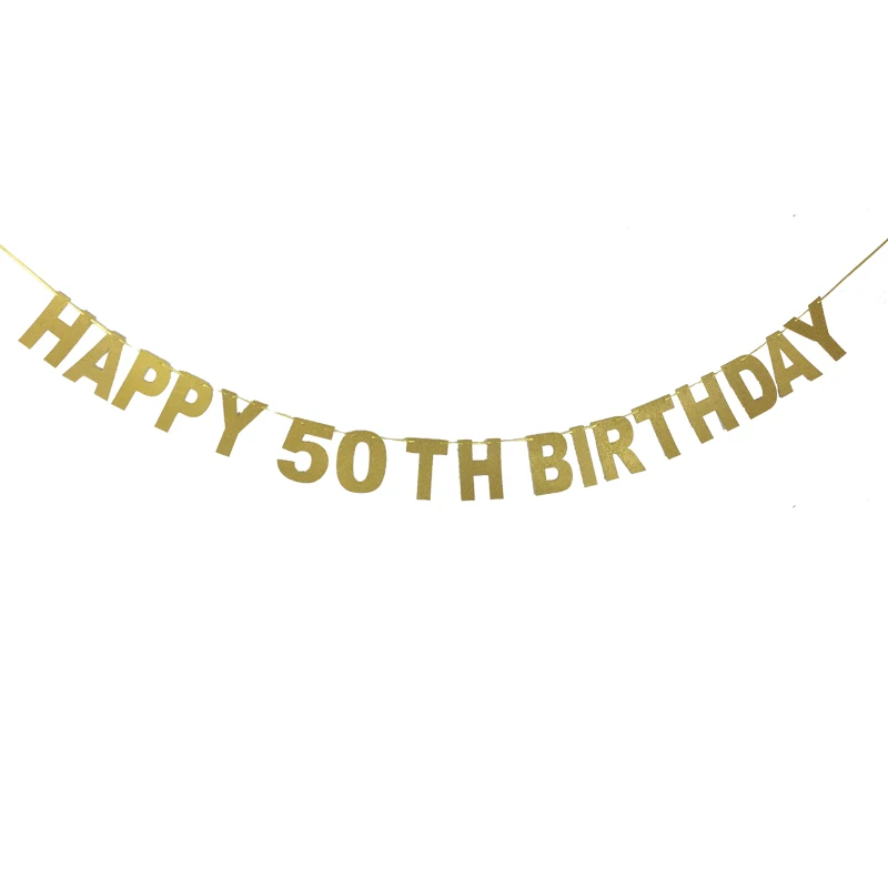 Веселые украшения на день рождения с надписью HAPPY 50th баннеры для душа ночные