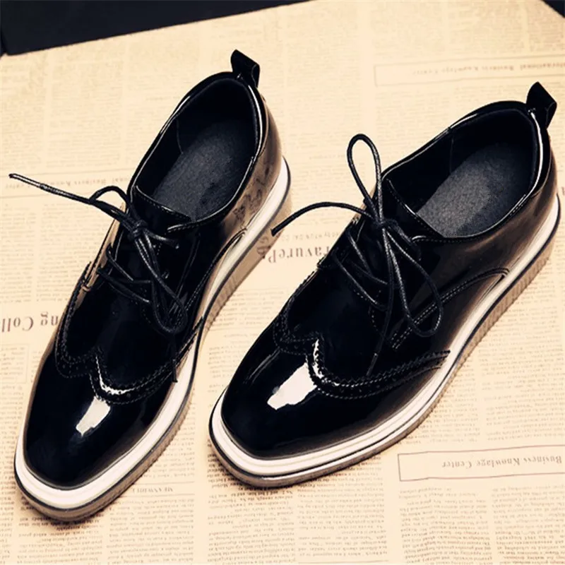 Осенне-весенняя женская обувь броги женские оксфорды британский стиль плоский