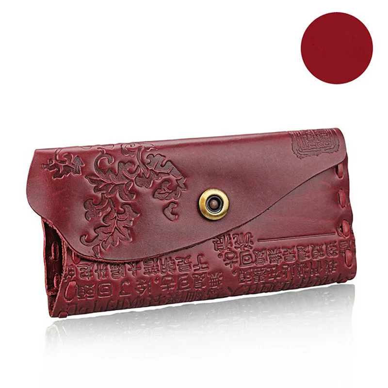 Женский Длинный кошелек из натуральной кожи с цветочным принтом|brand women wallet|women brand