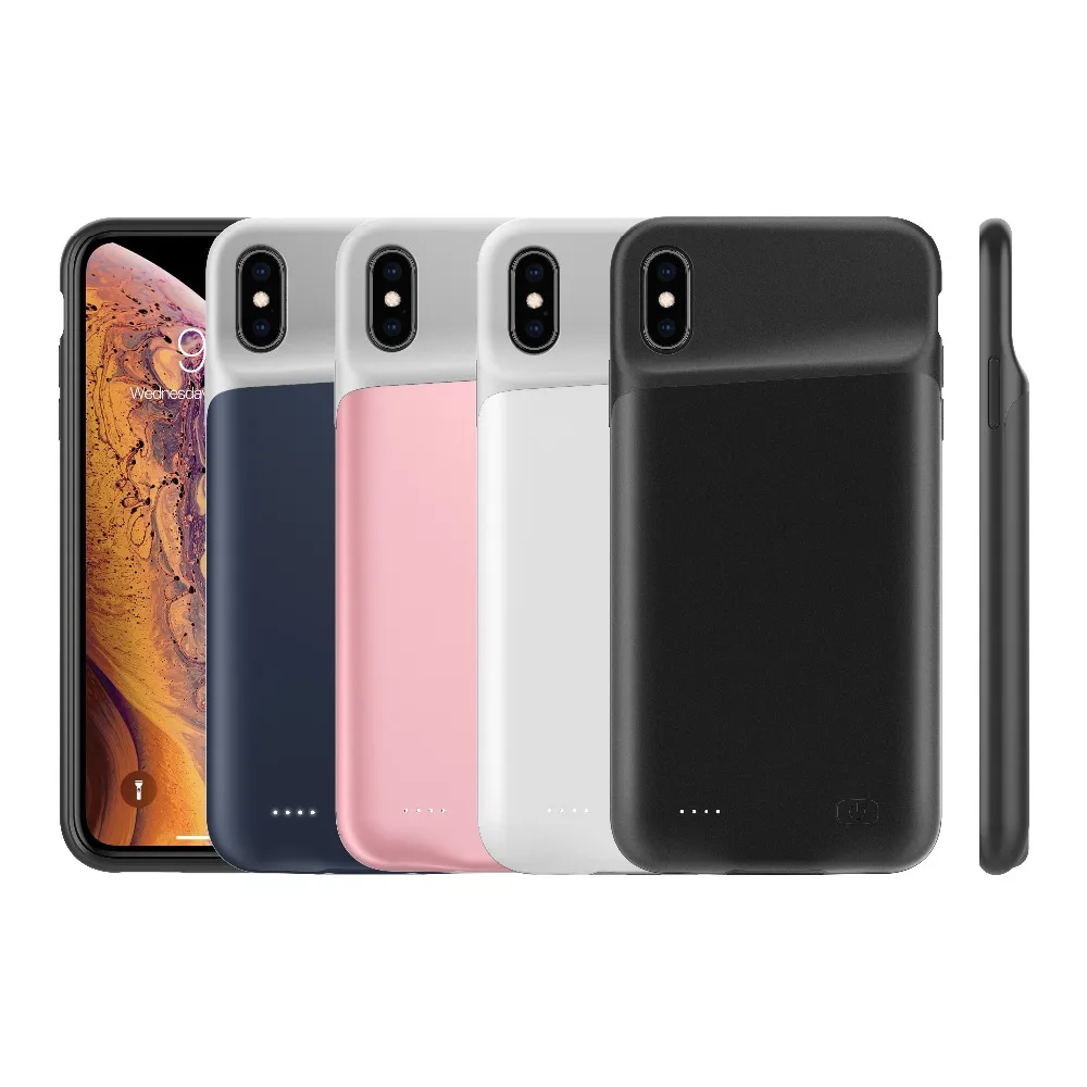 4000 мА/ч силиконовые противоударные Чехлы для зарядного устройства iPhone XS X Power Bank