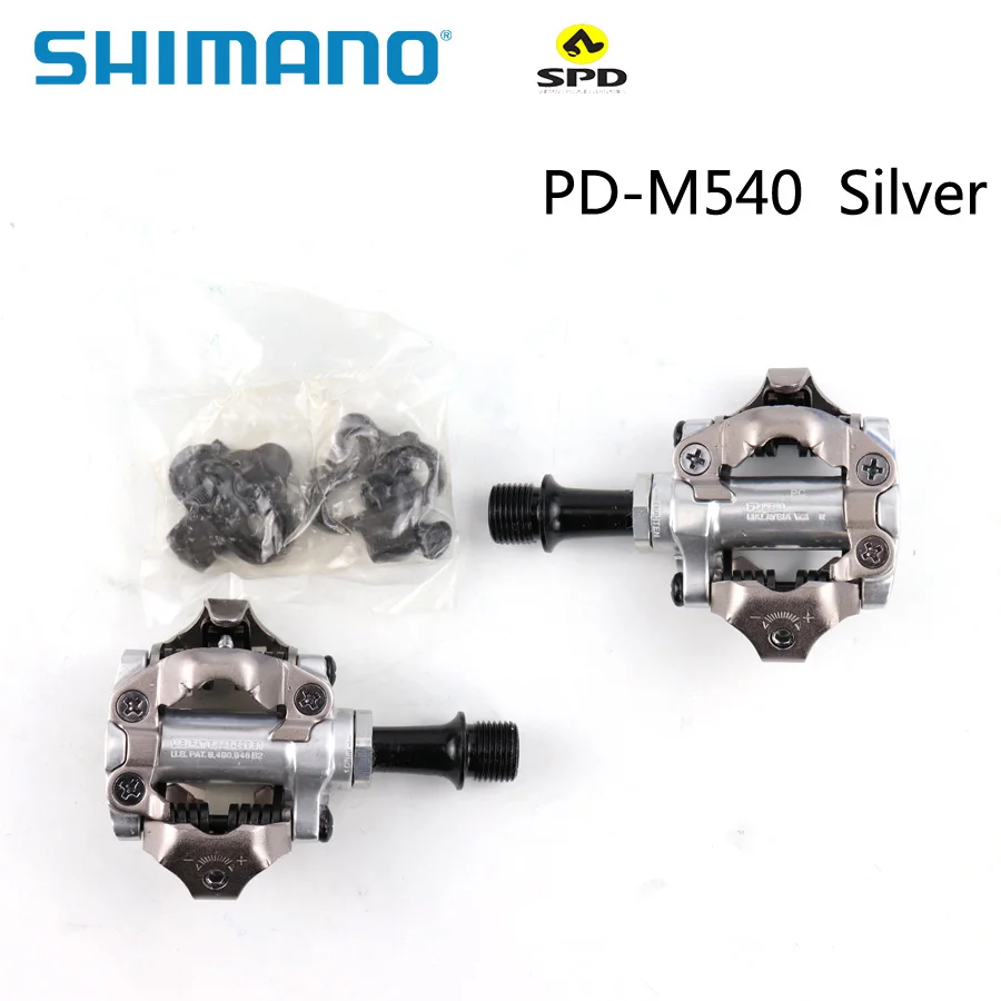 SHIMANO, PD-M540, самоблокирующиеся, оригинальная коробка, MTB, для горного велосипеда, без клипса, педали, черный/серебристый цвета, включают SM-SH51 части велосипеда