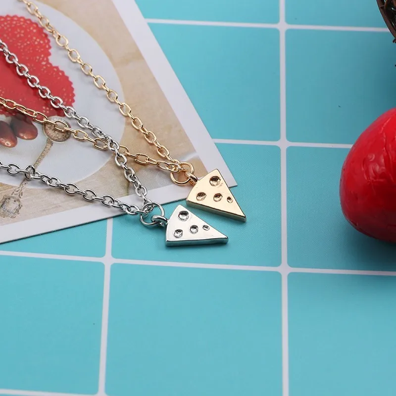 8pcs/set Simple Tiny Pizza Pendant Necklace Gold Silver Food Best Friends Forever Women Friendship Jewelry | Украшения и