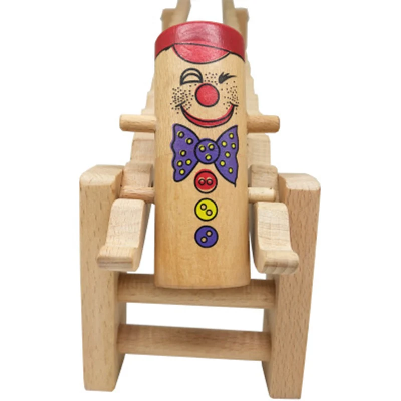 Деревянная игрушка клоуна с откидной головкой гравитационная игра детские