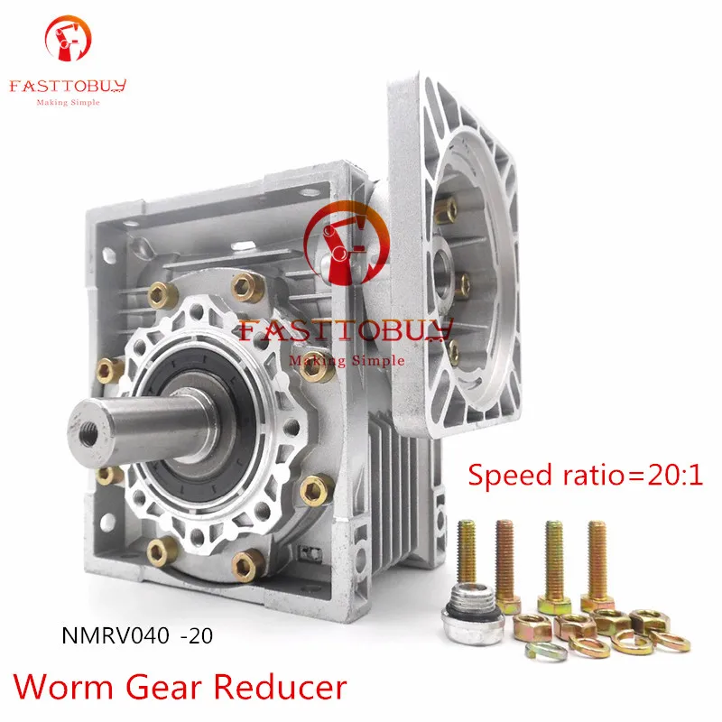 

New High Quality NMRV040 Worm Gear Reducer, Speed Ratio 20:1, RV40 Gearbox with Output Shaft for NEMA24/32/34/36 Stepper Motor