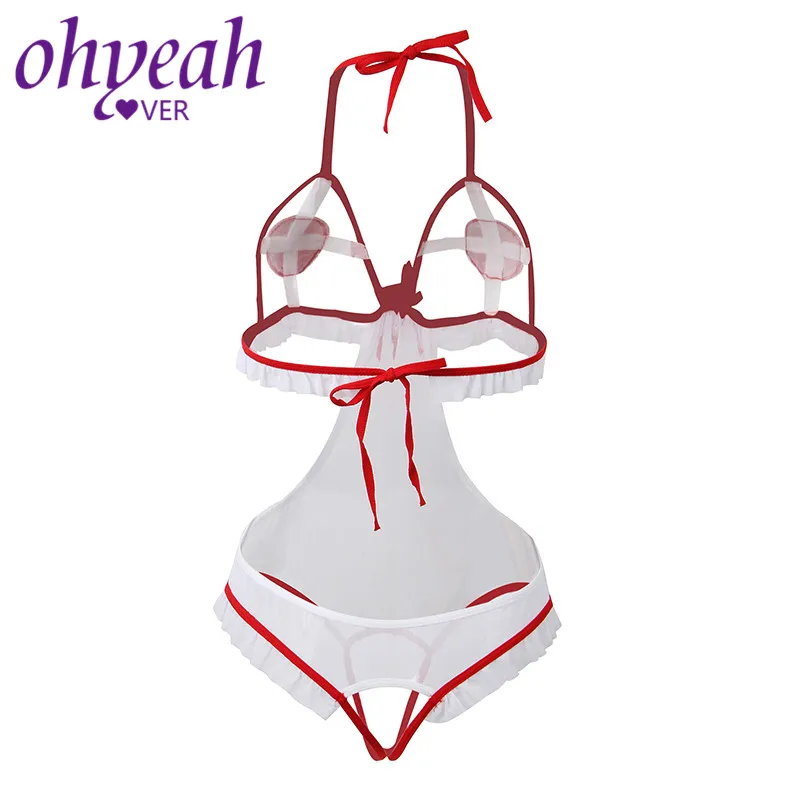Ohyeahlover сексуальный костюм медсестры Тедди униформа косплей сексуальное порно