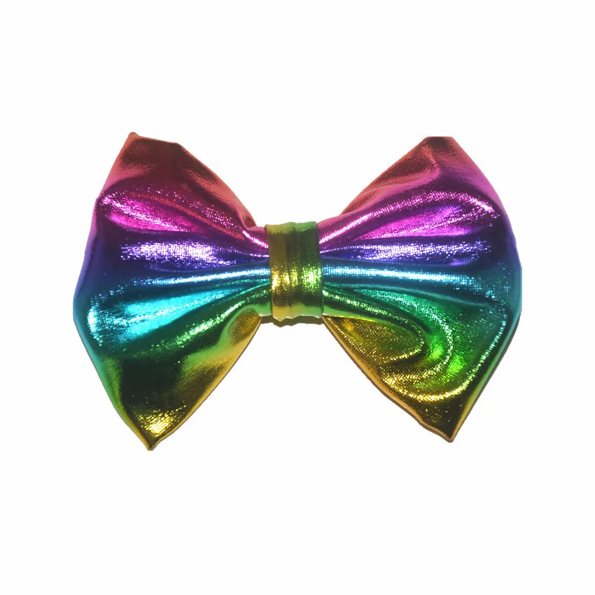 

4" Hot Stamping Fbaric bow,Rainbow Color Hair Bow For Girls Hair Accessories Hairpins Shoes Accessories 50pcs/lot