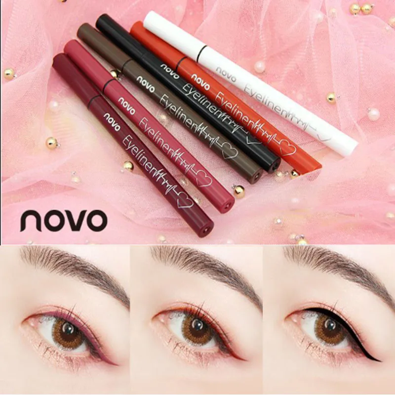 

Novo brand makeup matte eyeliner pencil super slim waterproof long lasting wine red brown black eyeliner gel pen BN108
