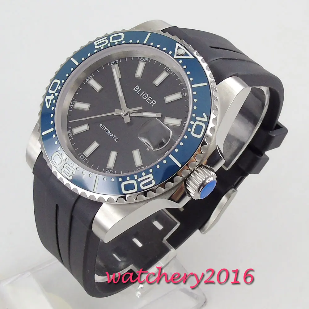 39 мм черный циферблат керамический ободок сапфировое стекло Дата автоматическое