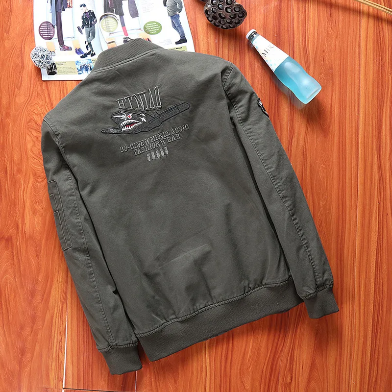 Куртка мужская в стиле милитари пальто на молнии цвет хаки|men military jacket|military jacket