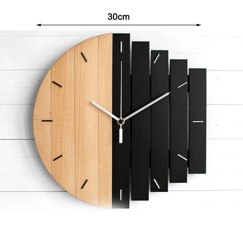 Wooden Wall Clock Modern Design Vintage Rustic Shabby Quiet Art Watch Home Decoration | Дом и сад