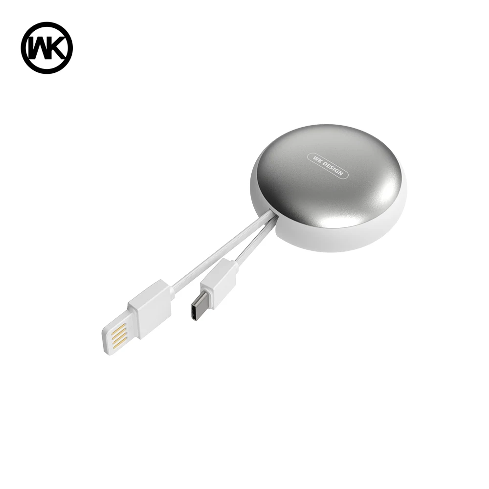 White WK гоночный автомобиль с дистанционным управлением провод Micro USB 2in1 Выдвижной кабель USB для iPhone X 7 8 Plus Micro USB для samsung S9 iPhone Зарядное устройство - Цвет: White