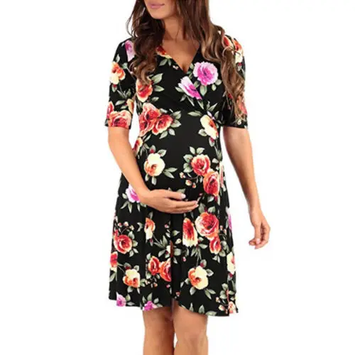 Платье женское летнее ТРАПЕЦИЕВИДНОЕ с V образным вырезом и коротким