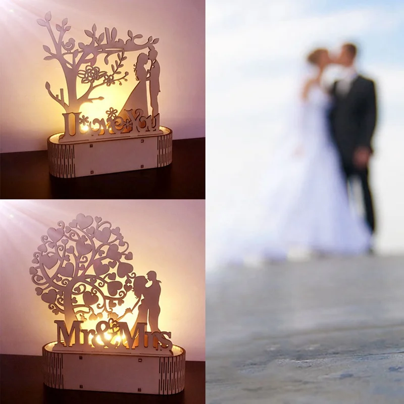 Деревянные украшения DIY ночник Mr& Mrs Свадебные украшения деревенские вечерние Декор поставки свадебные подарки для гостей свадебный душ