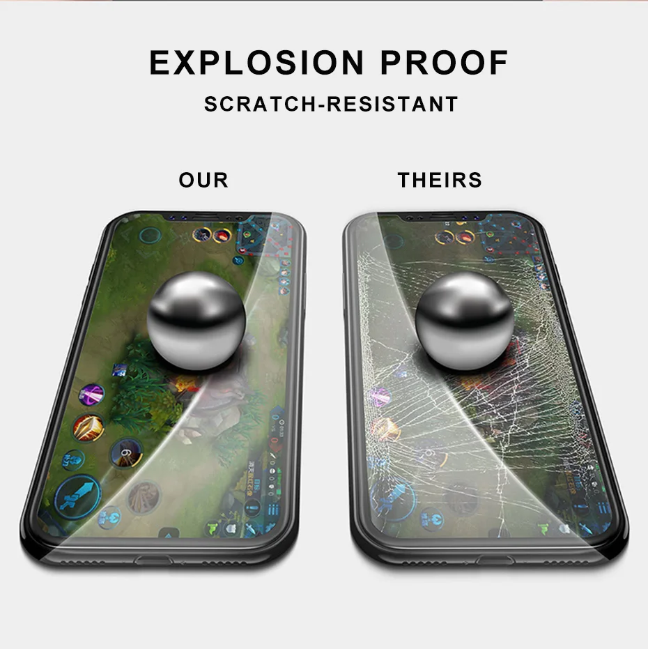 3D закаленное стекло полное покрытие для iPhone 11 Pro X Xs Max Xr телефон 360 Полное покрытие экран противоударный защитный светильник стекло для экрана