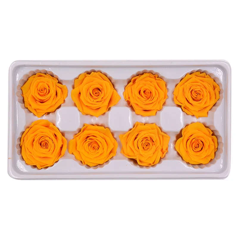 orange Консервированные цветы высокого качества 4-5 см, подарок на день матери, материал для свадебных украшений, подарок, настоящие лепестки - Цвет: orange