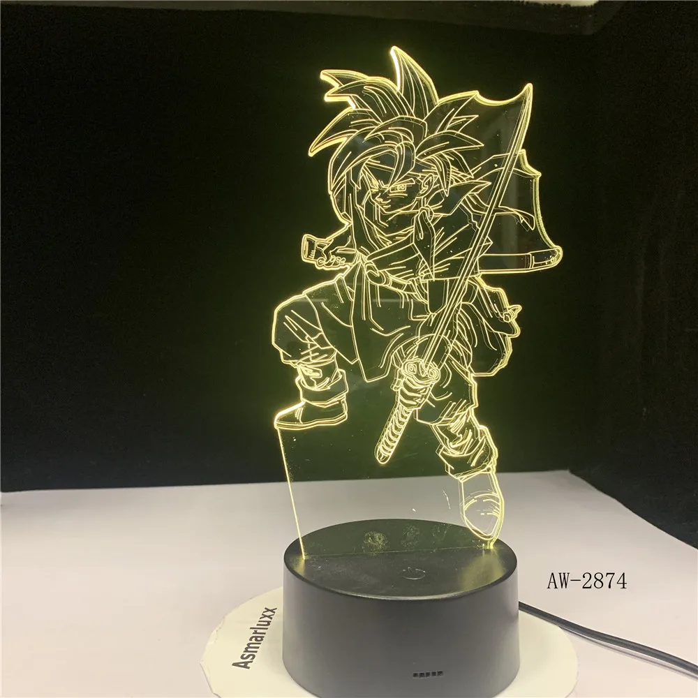 У героя мультфильма Саскэ Утиха Моделирование Led 3D настольная лампа Аниме