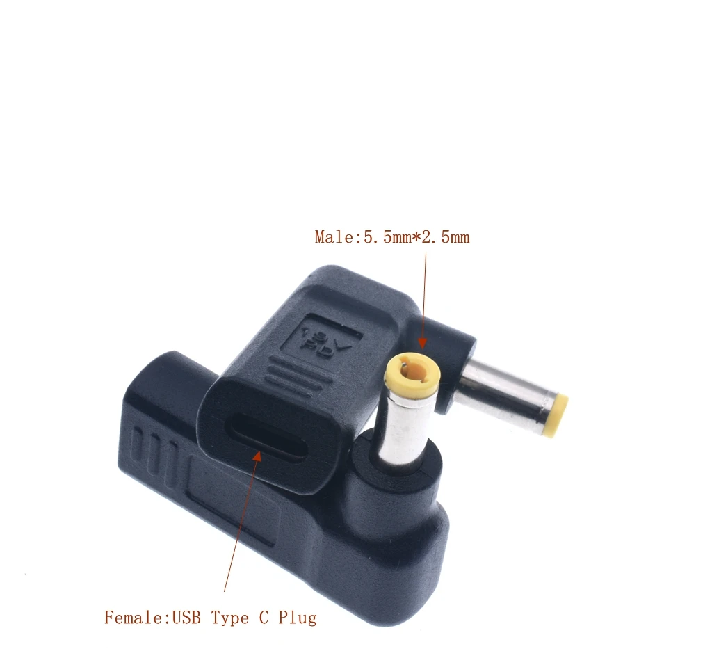 Адаптер питания для ноутбука, разъем постоянного тока, usb type C, женский, универсальный, мужской разъем, конвертер для lenovo, для Asus, зарядное устройство для ноутбука