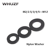 50pcs nylon black washer m2 m2 5 m3 m4 m5 m6 m8 m10 black plastic nylon washer plated flat spacer washer gasket
