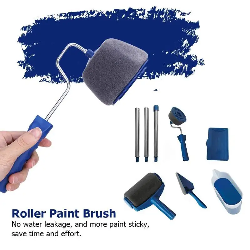 

5/8pcs DIY Paint Runner Pro Roller Brush Tools Set Handle Flocked Edger Office Home Room Wall Painting Roller Paint Brush Sets