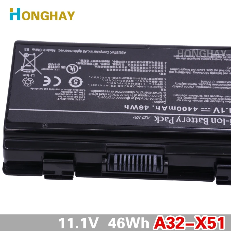 Оригинальный аккумулятор для ноутбука ASUS X51 4400 мАч Аккумулятор T12J XT12 X58 X51RL X51H X51L