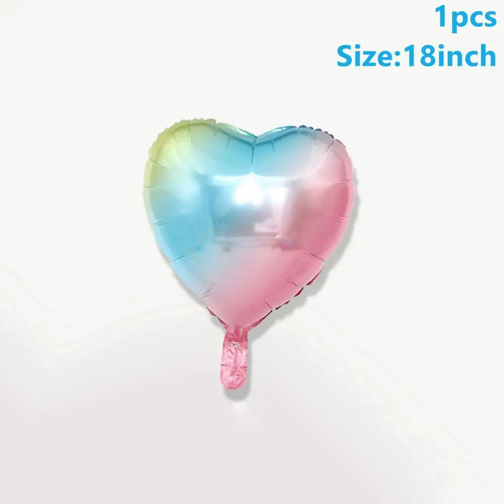 Love Heart Balloons Taoup 32 дюймов счастливый детский день рождения воздушный шар из фольги Градиент Радуга количество баллоны письмо балон гелий балоны Свадебный шар - Цвет: Love Heart Balloons