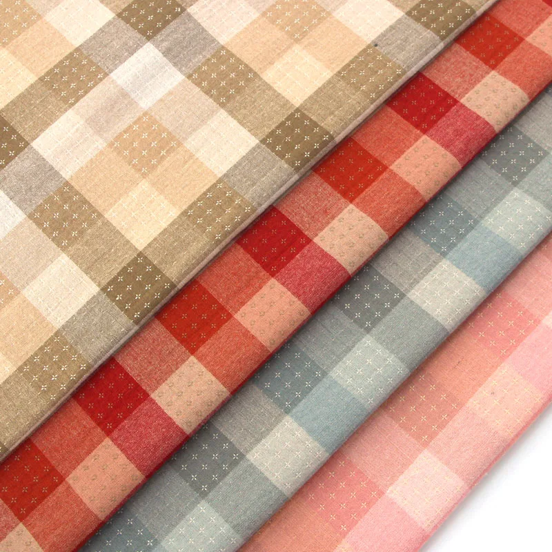 50x150cm Polychromatic The Cheapest Japanese First Dye Washed Fabric Stitching Dol DIY Plaid Cotton Doll Cloth D30 | Дом и сад