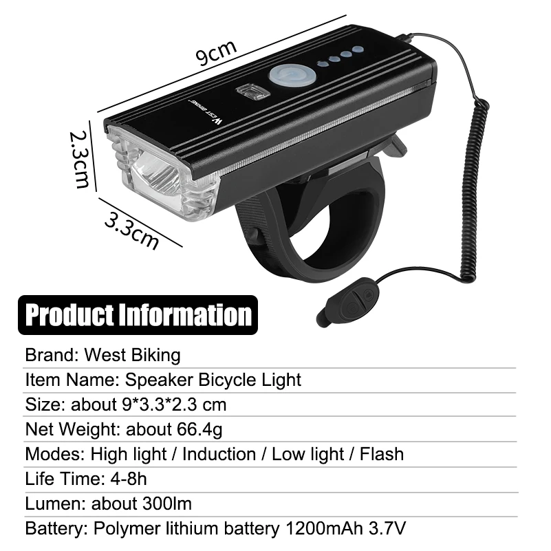 Ламсветильник велосипедная Индукционная передсветильник с USB