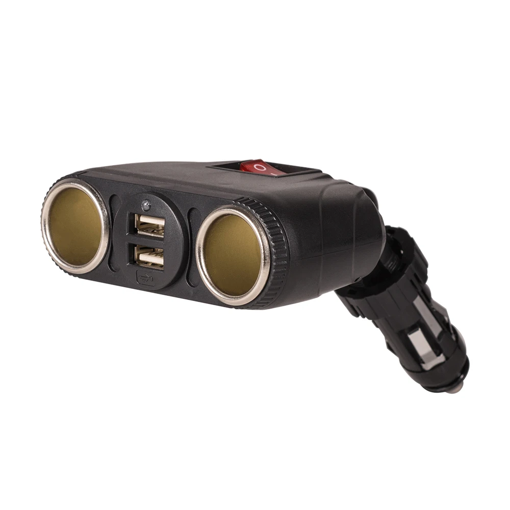 

Dual USB & 2 Way Car Cigarette Lighter Socket Splitter DC 12V Charger Adapter